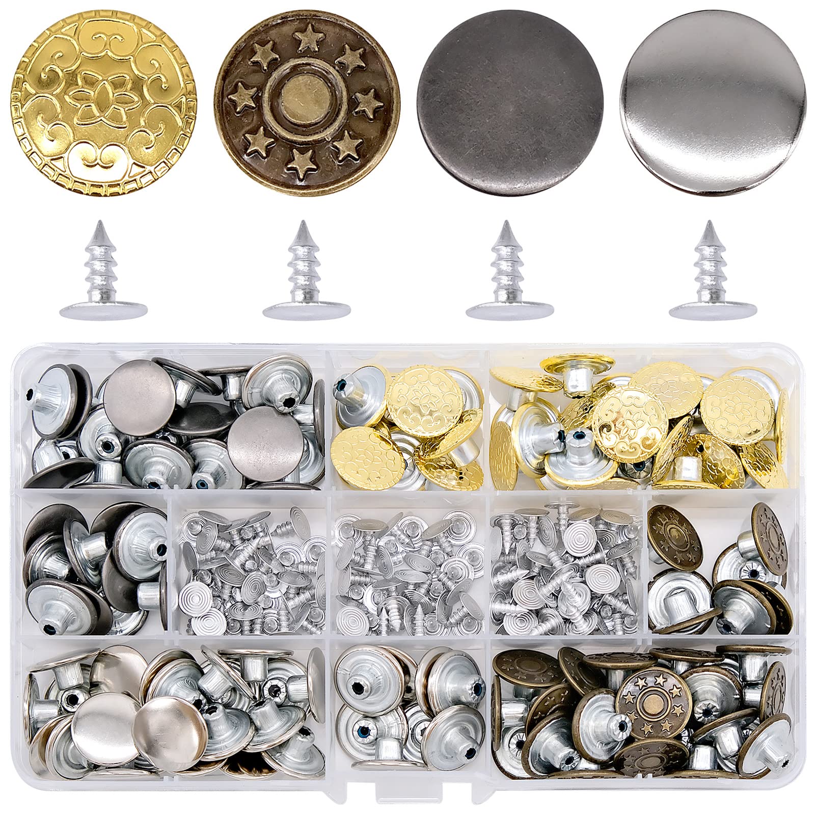 Manchette Kit De 120 Boutons-pression En Métal Boutons-pression Avec