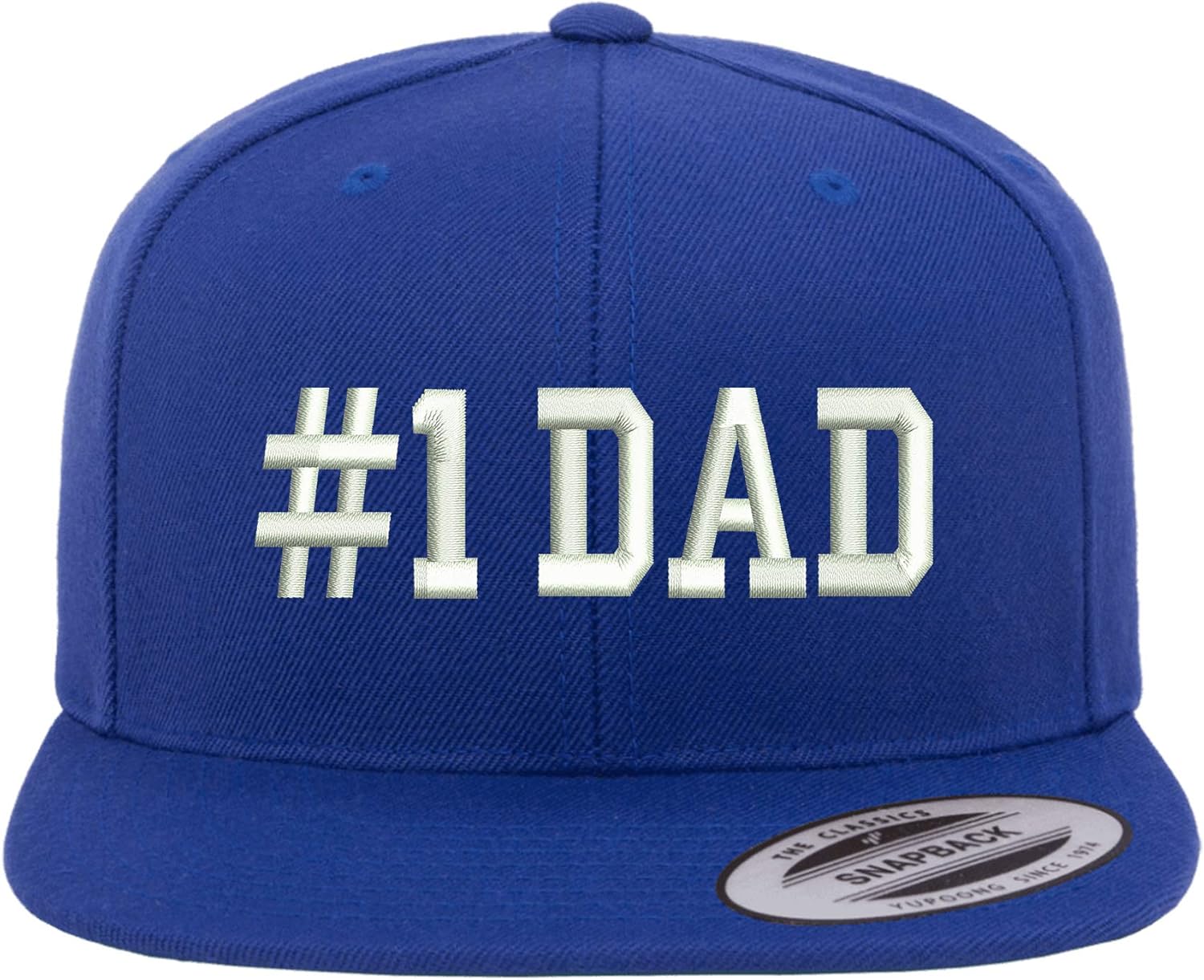 #1 Dad Flat Bill Snapback Baseball Hat - Number One Dad, Father's Day Hat, Hat for Dad