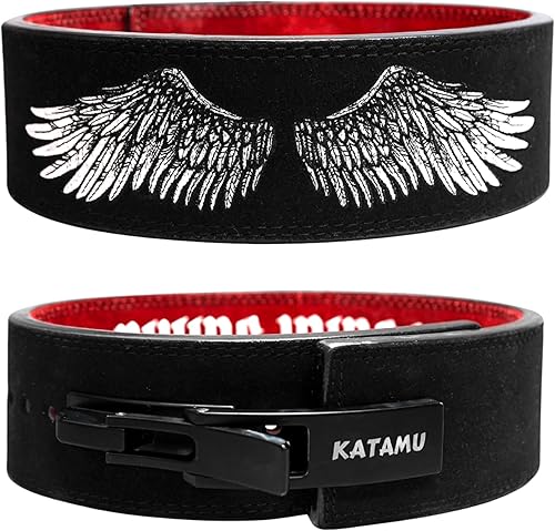 Miniatura 18 de Katamu Cinturón de levantamiento de pesas de cuero de alta calidad, palanca de acero segura, soporte de levantamiento de pesas para peso muerto, why