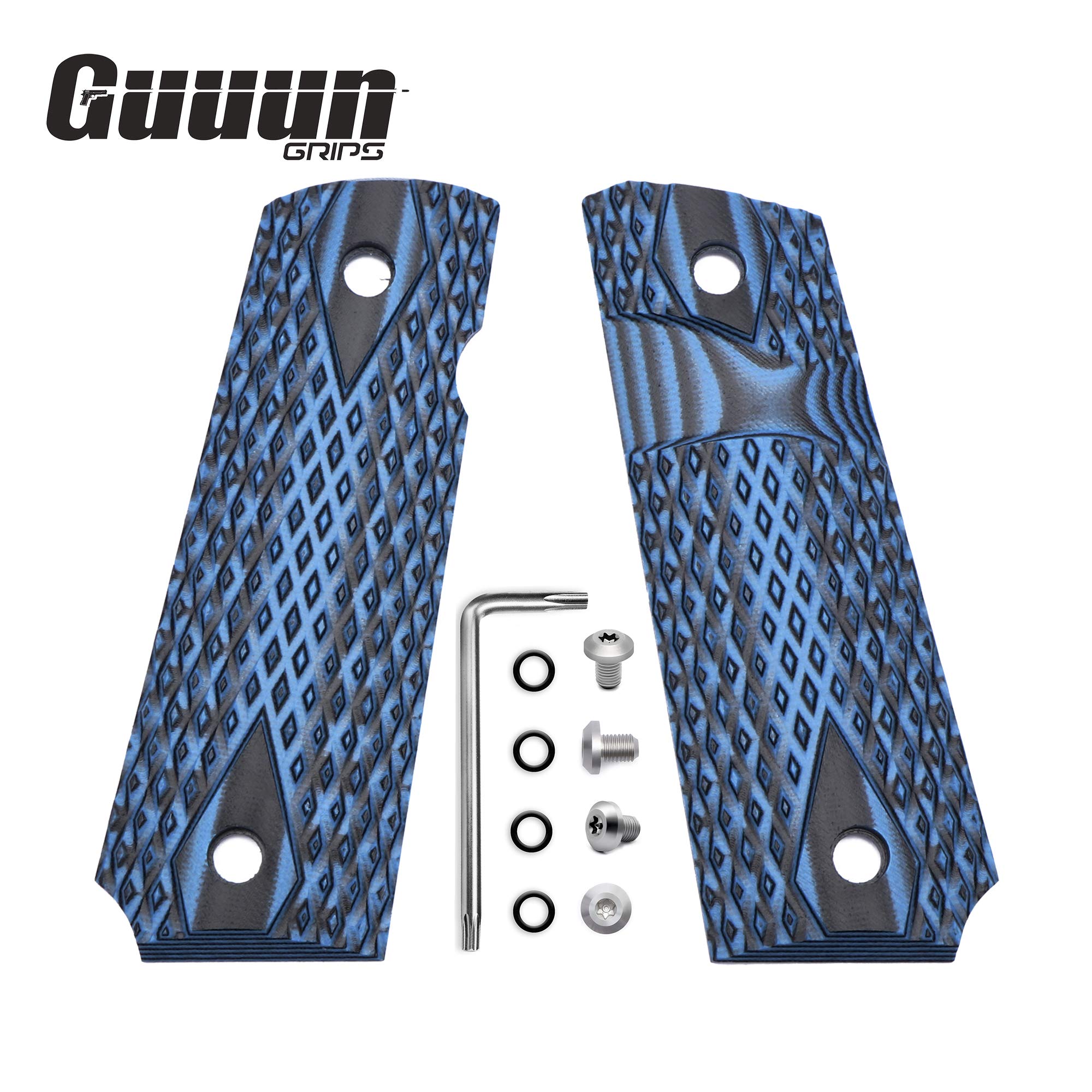 Amazon | Guuun 1911 スリムグリップ G10 フルサイズ アンビ安全