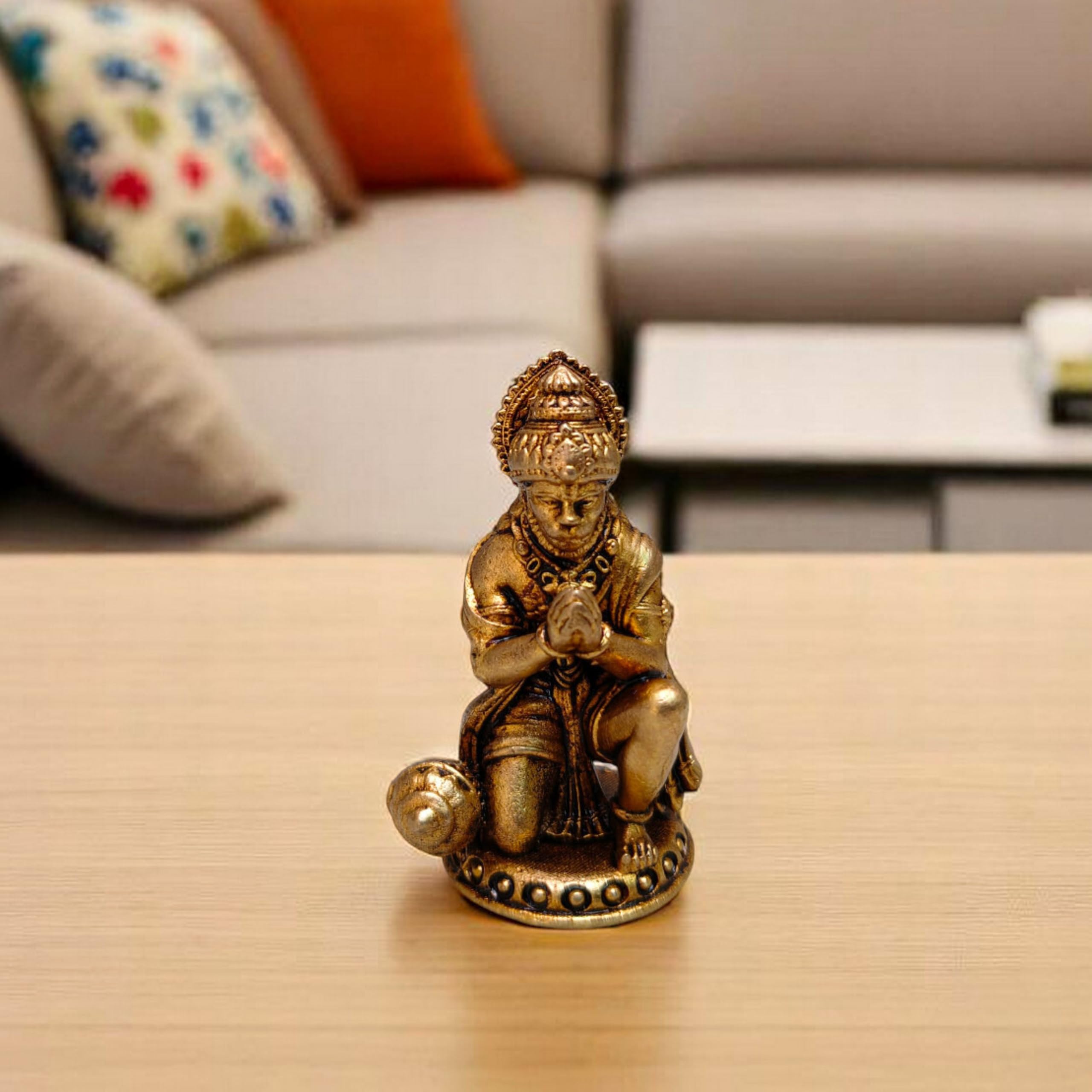 Idole Hanuman en laiton pour tableau de bord et déco de maison