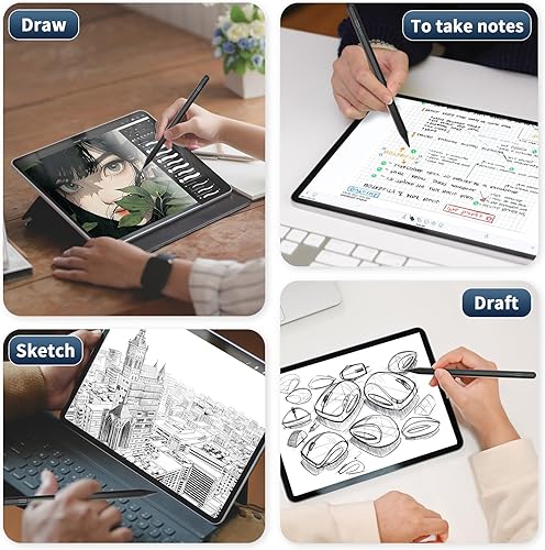 Miniatura 8 de Lápiz óptico para iPad 2024-2018, carga rápida de 30 minutos con sensibilidad de inclinación, rechazo de palma y magnético, bolígrafo para iPad