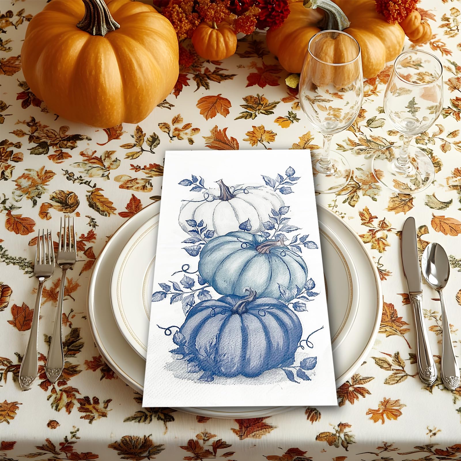 60 Stück Herbst-Servietten Mit Kürbis-Motiv – 33x33 Cm, 2-lagig, Für Partys, Tischdeko, Herbstfeste