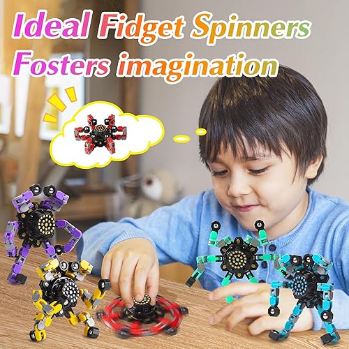 Miniatura 53 de Fidget Spinners transformables de 32 piezas para niños y adultos, juguetes sensoriales para aliviar el estrés para niños y niñas, juguetes