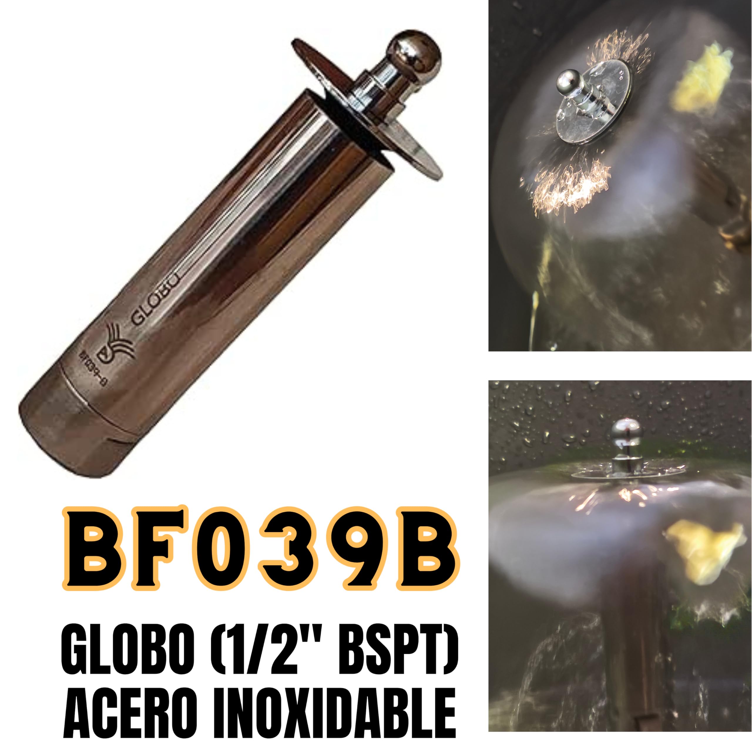 Ugelli per fontane da giardino – Palloncino da 1/2" in acciaio – Ugelli e beccucci per laghetti regolabili (BF039-B)