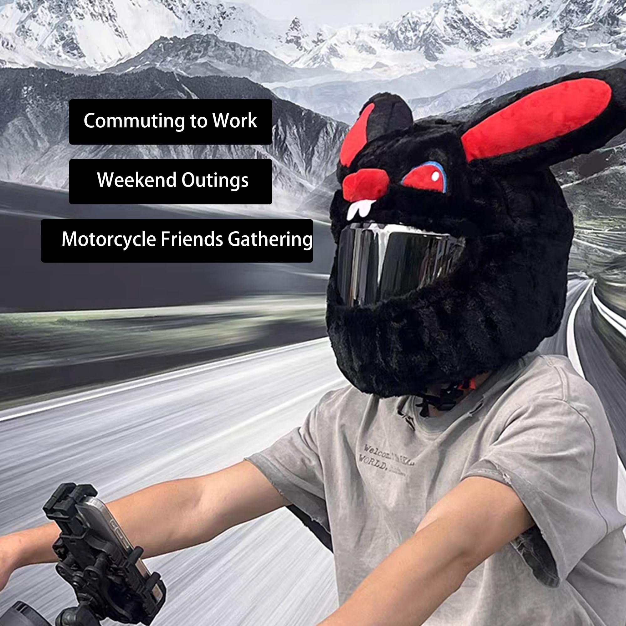 XSQD Black Rabbit Motorbike Helmet Cover, Cartoon Animal Plush Helmet Cover, Scratch Resistant Helmets Protective Covers, Personalized And Interesting Motorcycle Helmets Decoration Accessories : Amazon.co.uk: Automotive XSQD Black Rabbit Motorbike Helmet Cover, Cartoon Animal Plush Helmet Cover, Scratch Resistant Helmets Protective Covers, Personalized And Interesting Motorcycle Helmets Decoration Accessories : Amazon.co.uk: Automotive