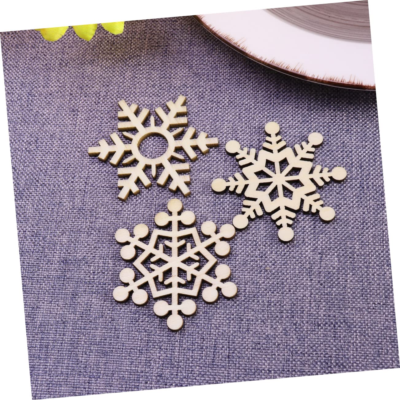 ABOOFAN Decorazioni Natalizie in Legno, 20 Pezzi con Corda di Juta da 35 Cm, Addobbi Delicati per Albero e Feste di Capodanno