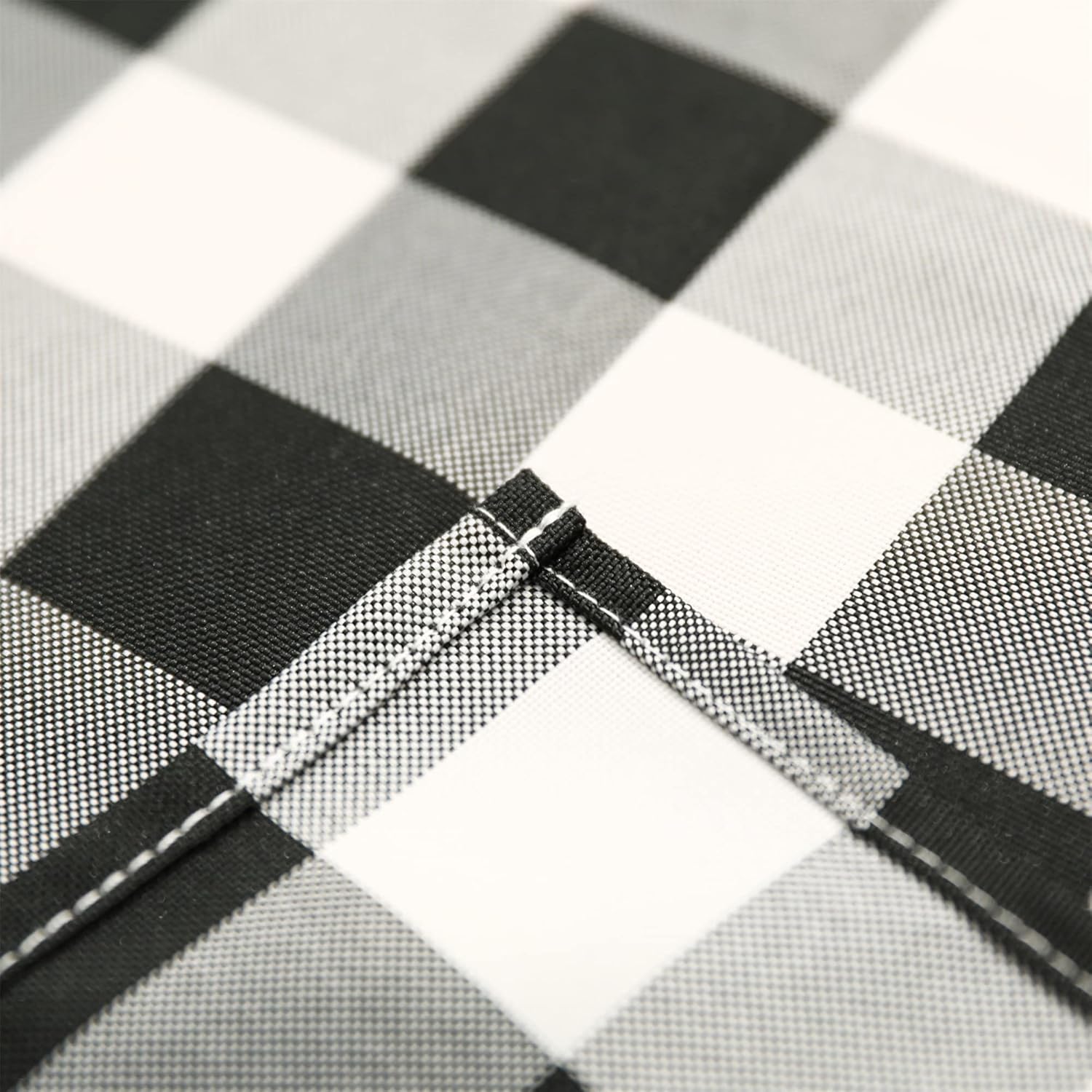 Black and White Tier Curtains Buffalo Check Gingham Rod Pocket Short Window Curtains for Farmhouse Kitchen Bathroom, 2 Panels, 27 x 36 Inch