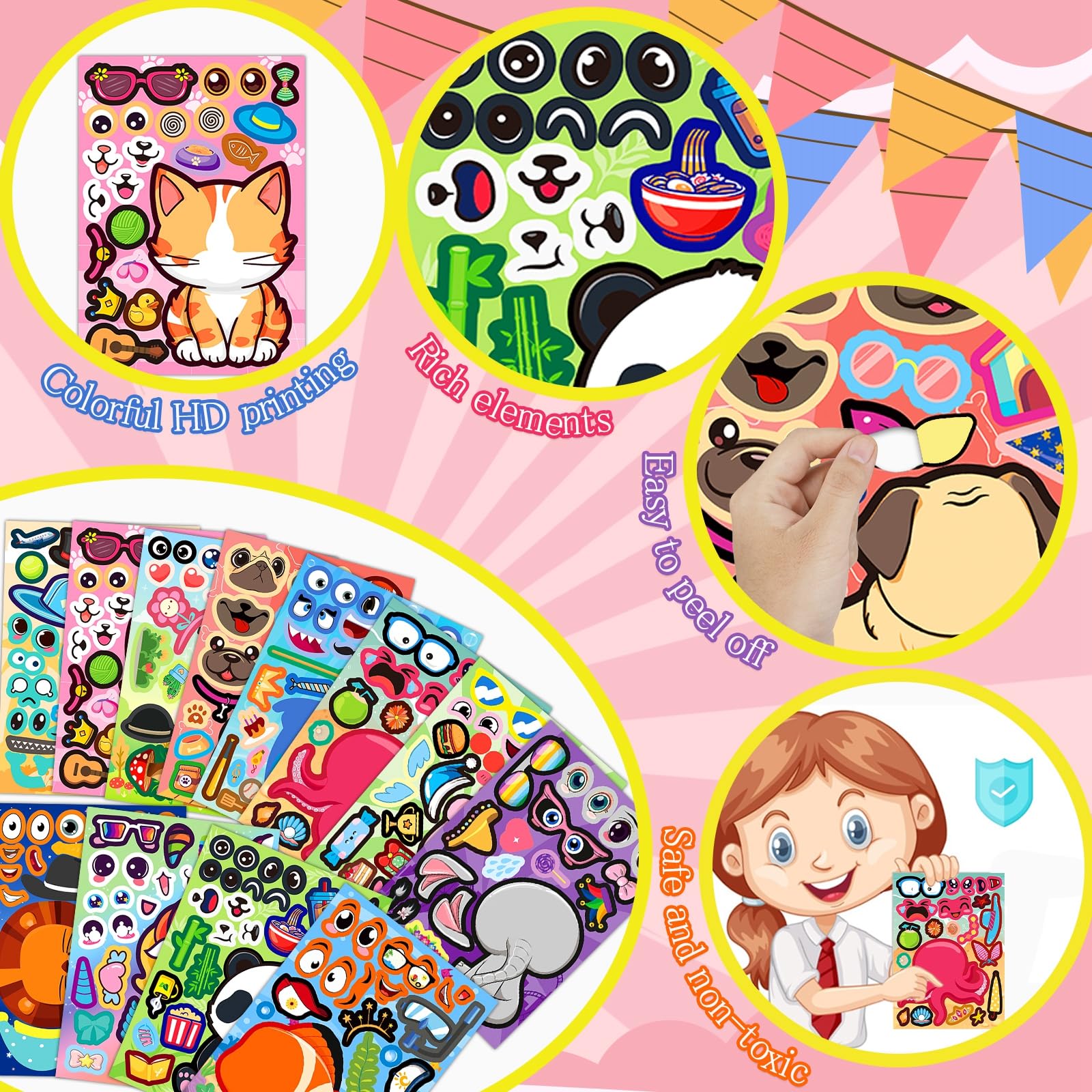 Sticker Page Kids Snapklik.com : 48 Sheets Make Your Own Stickers For Kids Toddlers, Make ...