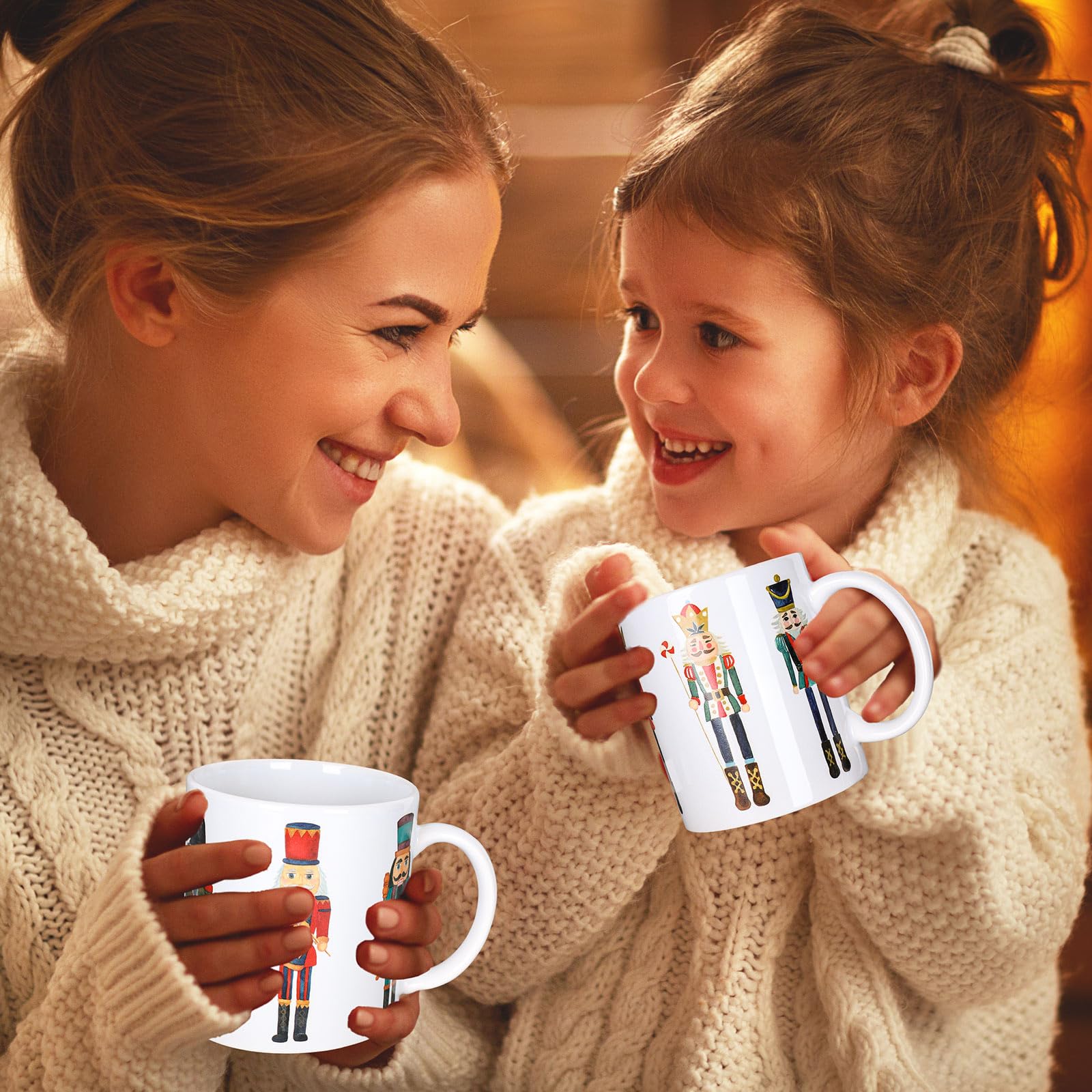 AnyDesign 2-teiliges Weihnachtstassen-Set, 340 ml, Nussknacker-Kaffeetassen, Weihnachten, Winter, Urlaub, Keramik-Trinkbecher für Zuhause, Schule, Büro, Tisch, Tafelaufsätze, Einweihungsgeschenk