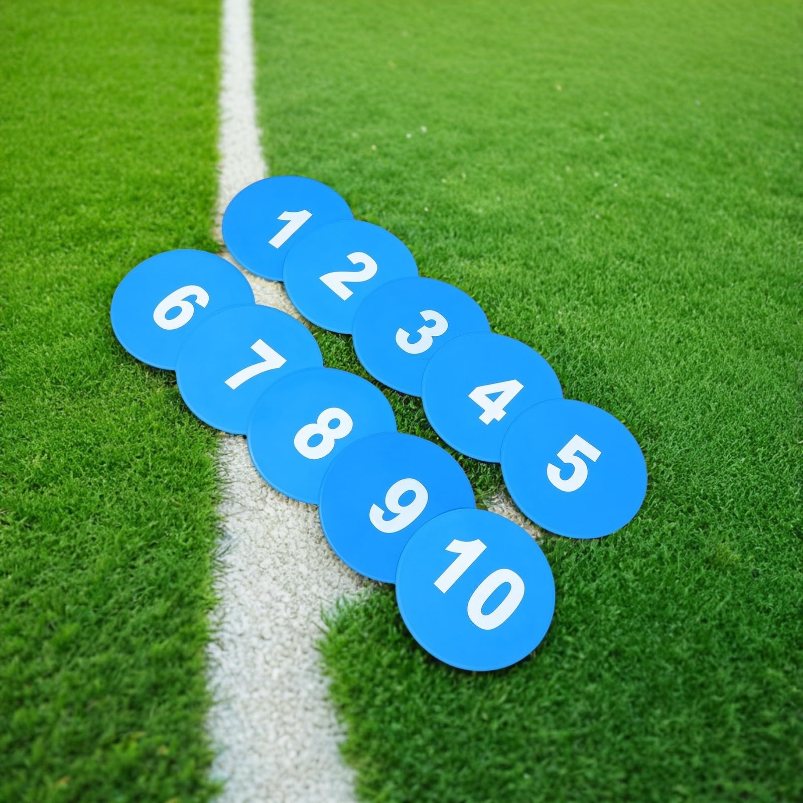 Marcadores de Fútbol Azul Antideslizantes de TPE para Entrenamiento de Velocidad y Agilidad Base Grande Adultos, Pack de 10 Unidades