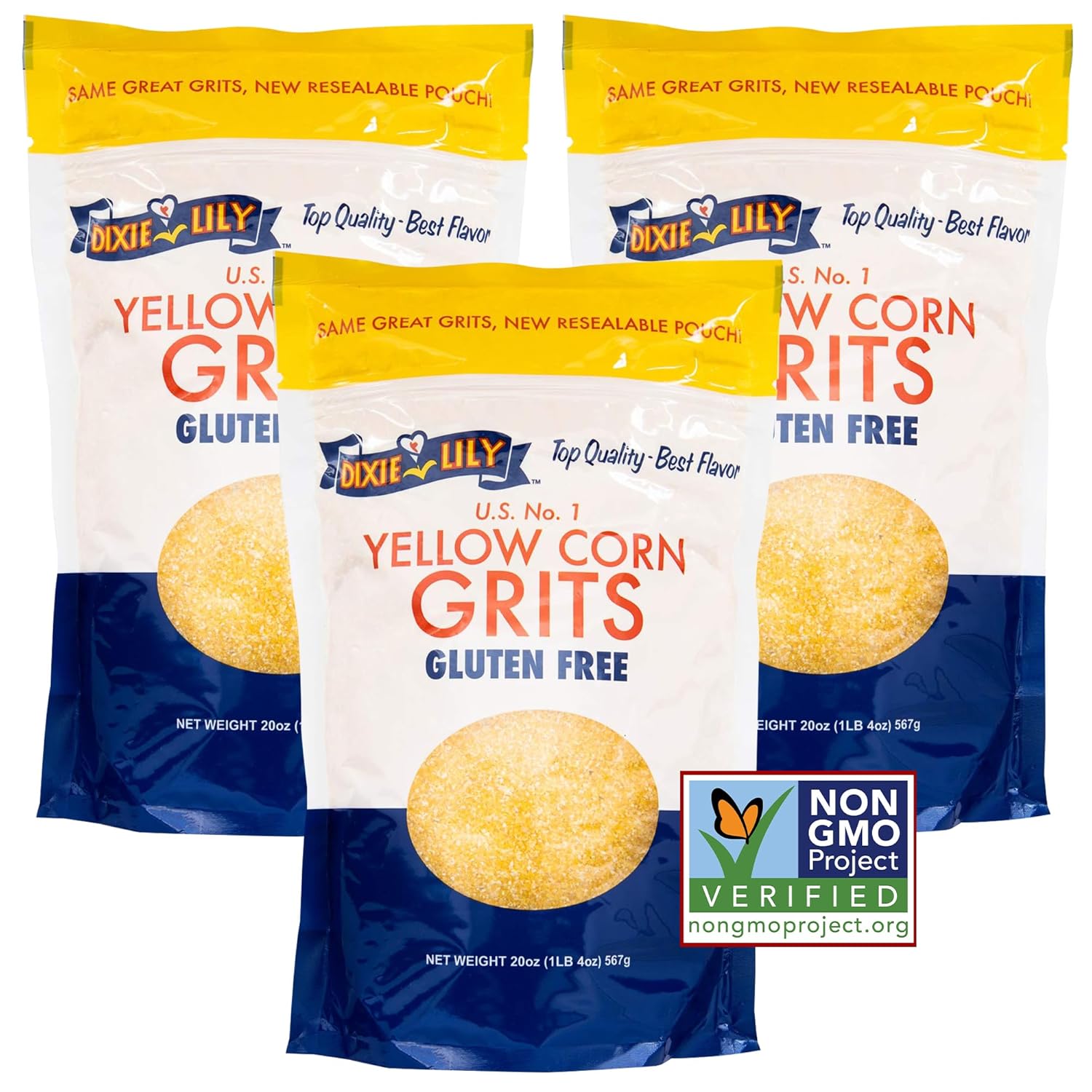 Sémola de Maíz Amarillo Dixie Lily - 20oz, 3 Paquetes