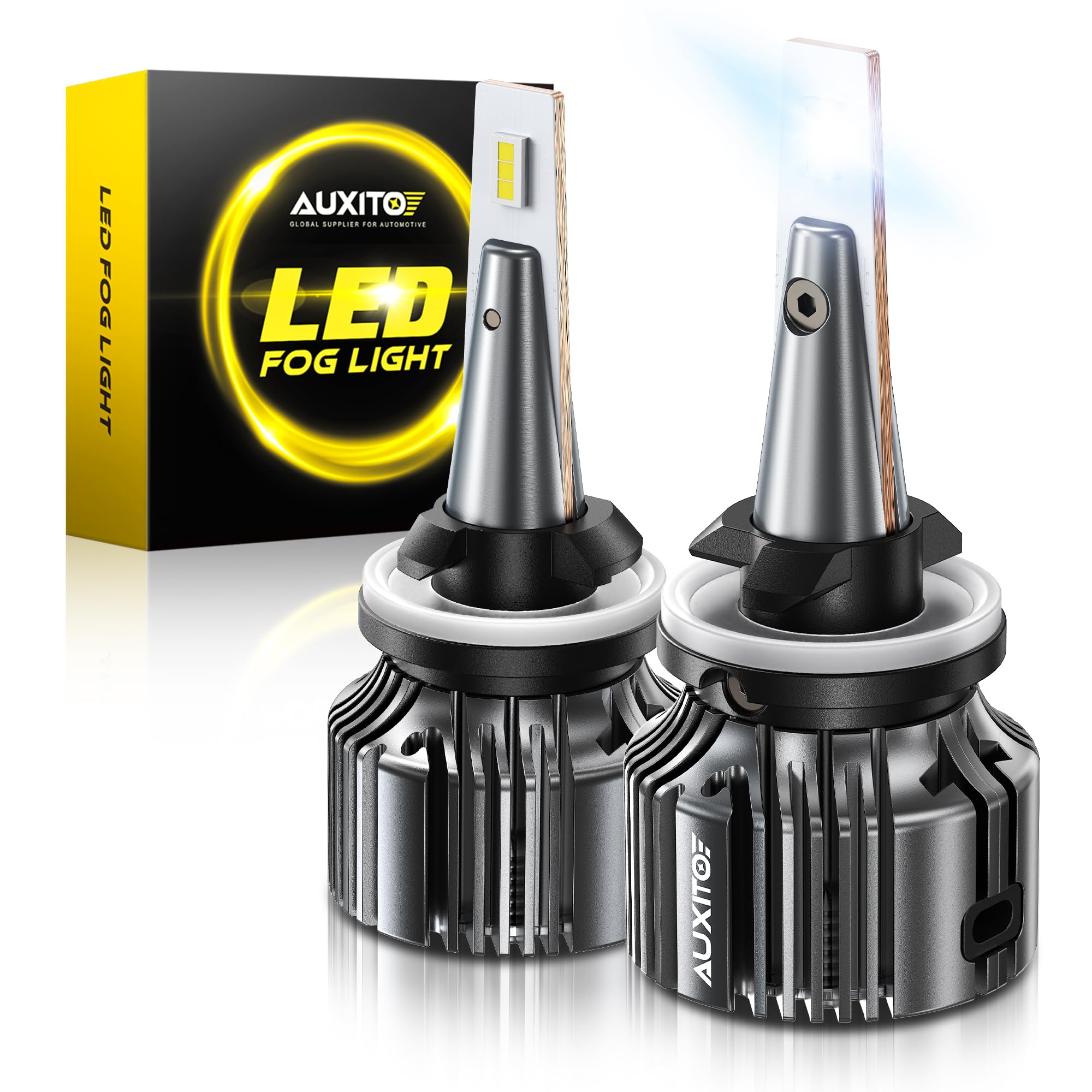 AUXITO 881 889 886 894 862 896 898 LED Fog Light Bulbs 18000LM, 1000% Brighter 6500K H27 Fog Lights, 1:1 OEM Replacement for Cars Trucks SUVs, 3-Minute Installation, IP68 Waterproof, Pack of 2
