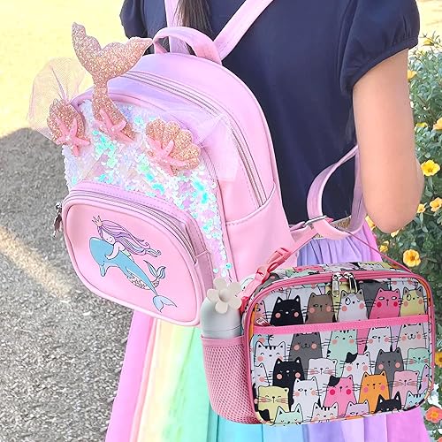 Miniatura 6 de RLGPBON Bolsa de almuerzo para niños, lonchera aislada para niñas y niños, bolsa de almuerzo para niños y adolescentes, bolsas de viaje lindas para