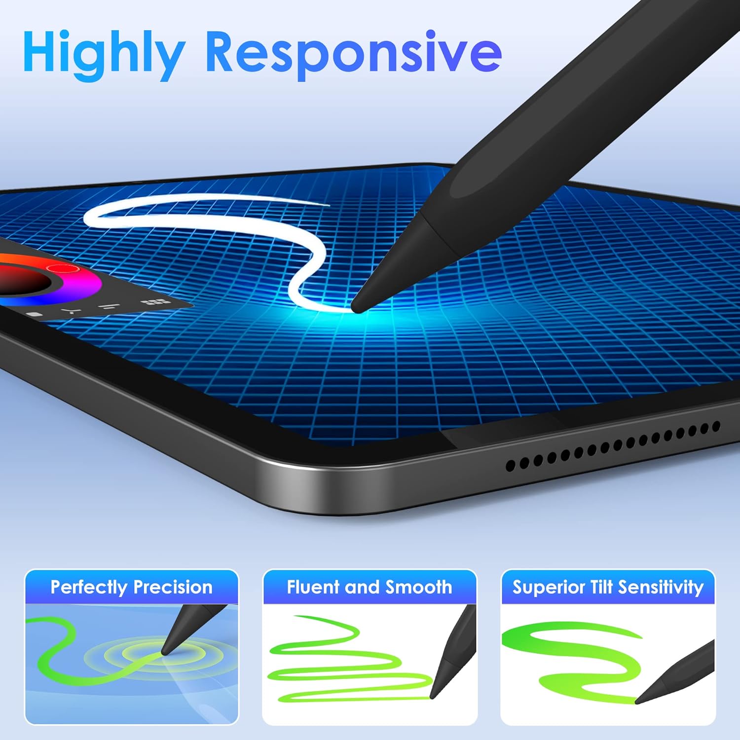 stylus pen for ipad 11th & 10th generation - 10mins faster charge compatible with (2018-2025) apple ipad 6-11 gen, ipad air 3/4/5/m2/m3, ipad mini 5/6, ipad pro 11"/12.9"/m4 white black