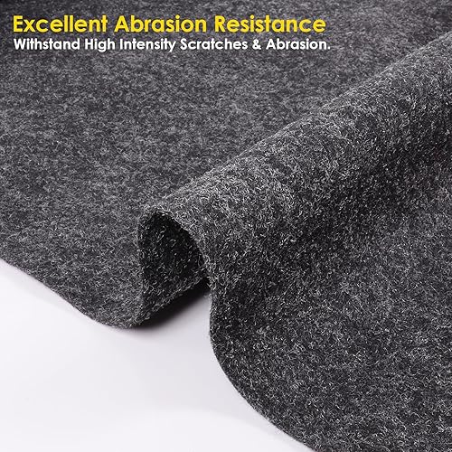 Miniatura 4 de Alfombra de fieltro para automóvil de 150 x 78 pulgadas, para renovación de repuesto, tapicería marina, tela de fieltro gris
