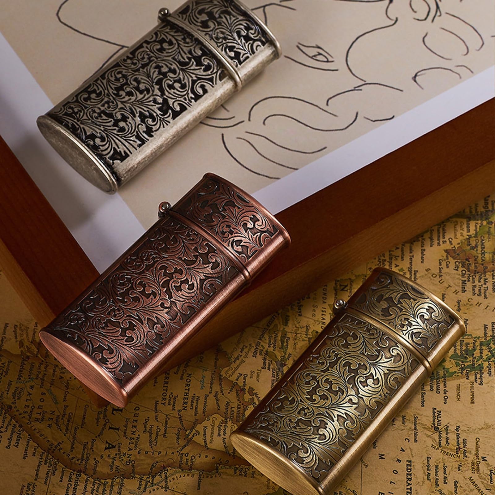 Retro Kerosene Lighter Windproof Metal Lighter Vintage Portable Cigar  Lighter Easy To Use Somking Lighters For Outdoor Christmas Birthday Gift  (Color : Brass) : Amazon.co.uk: Home & Kitchen