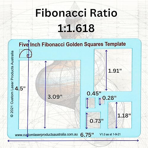 Miniatura 4 de Conjunto de plantillas de plantillas para dibujo un conjunto de plantillas inspiradas en Fibonacci para la herramienta de dibujo para artistas