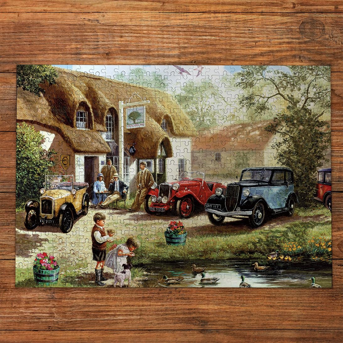 Gibsons Feeding the Ducks 500 Piece Jigsaw Puzzle for Adults, Idyllic British Village Scene by Kevin Walsh - Image 4