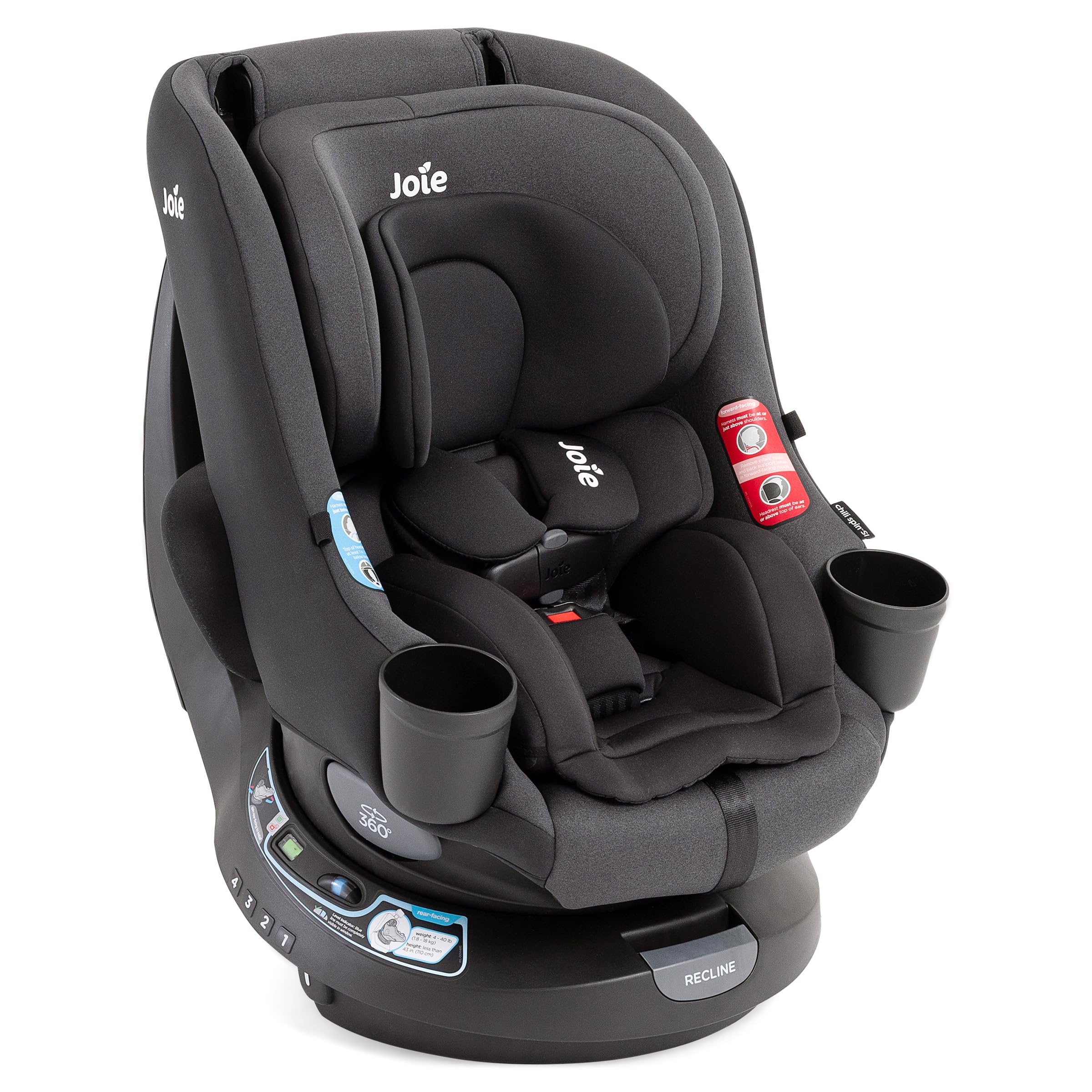 Chili Spin SI Rotating 2-in-1 Convertible Car Seat, Rear and Forward-Facing, No-Rethread Harness, Tested for Safety Standards (Shale)