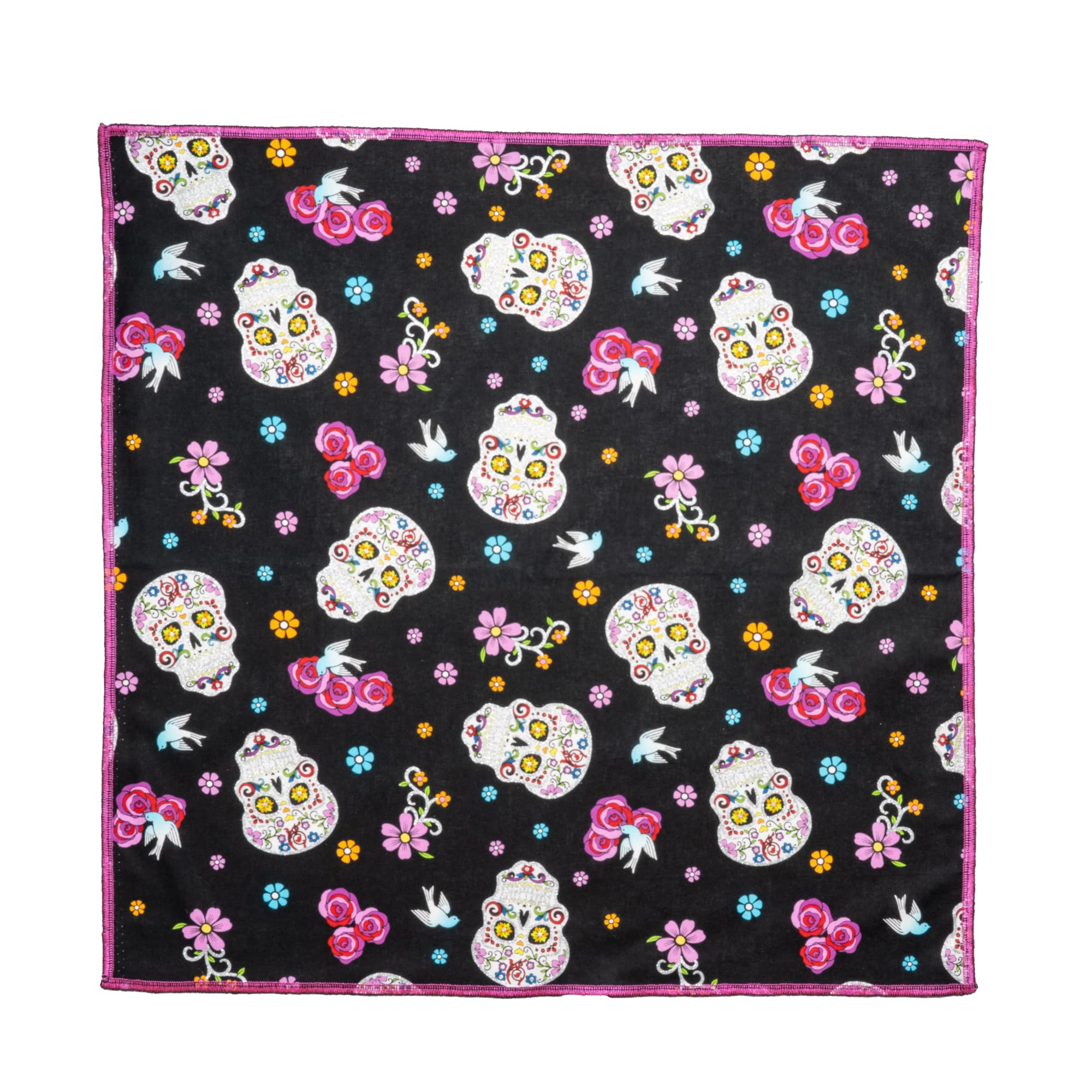 Day of the Dead Candy Glitter Sugar Skulls Bandana