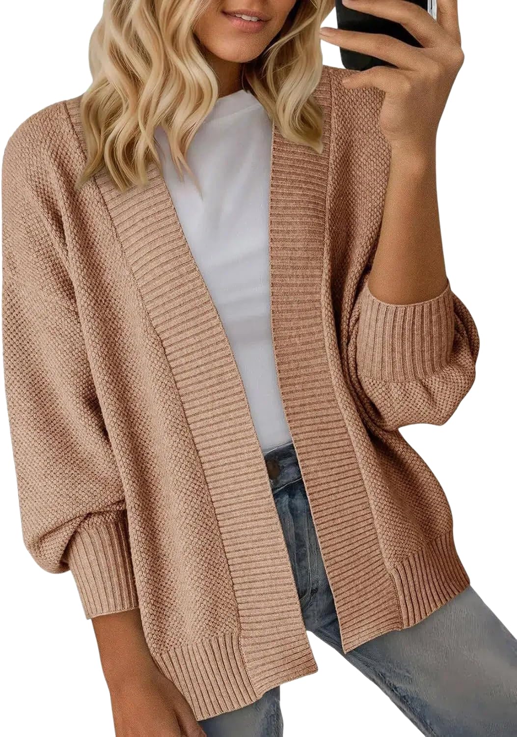 Cardigan Da Donna Aperto Sul Davanti Collo A Scialle Maniche Lunghe A Palloncino Maglione Leggero E Casual In Maglia Giacca Cardigan Morbida E Comoda Giacca Di Transizione per L'Ufficio E L'Uso Quot
