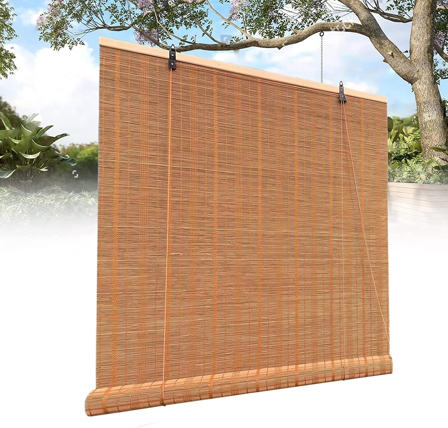 Amazon｜竹ロールスクリーン 高級天然 竹すだれ、屋外 屋内 窓用すだれ、日焼け止め プライバシー保護、日よけ 竹カーテン、間仕切り ...