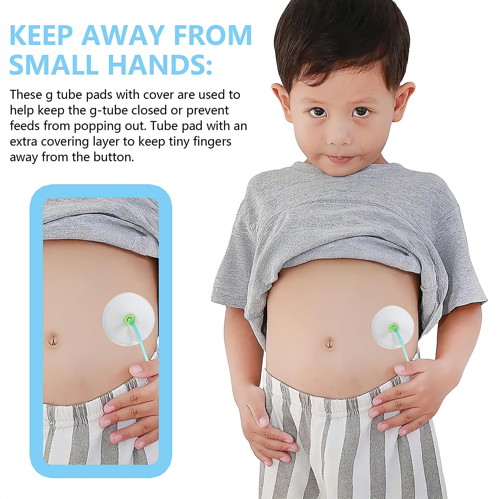 56 Pack G Tube Button Covers, 3 x 3 Inch Feeding Tube Pads - Image 4
