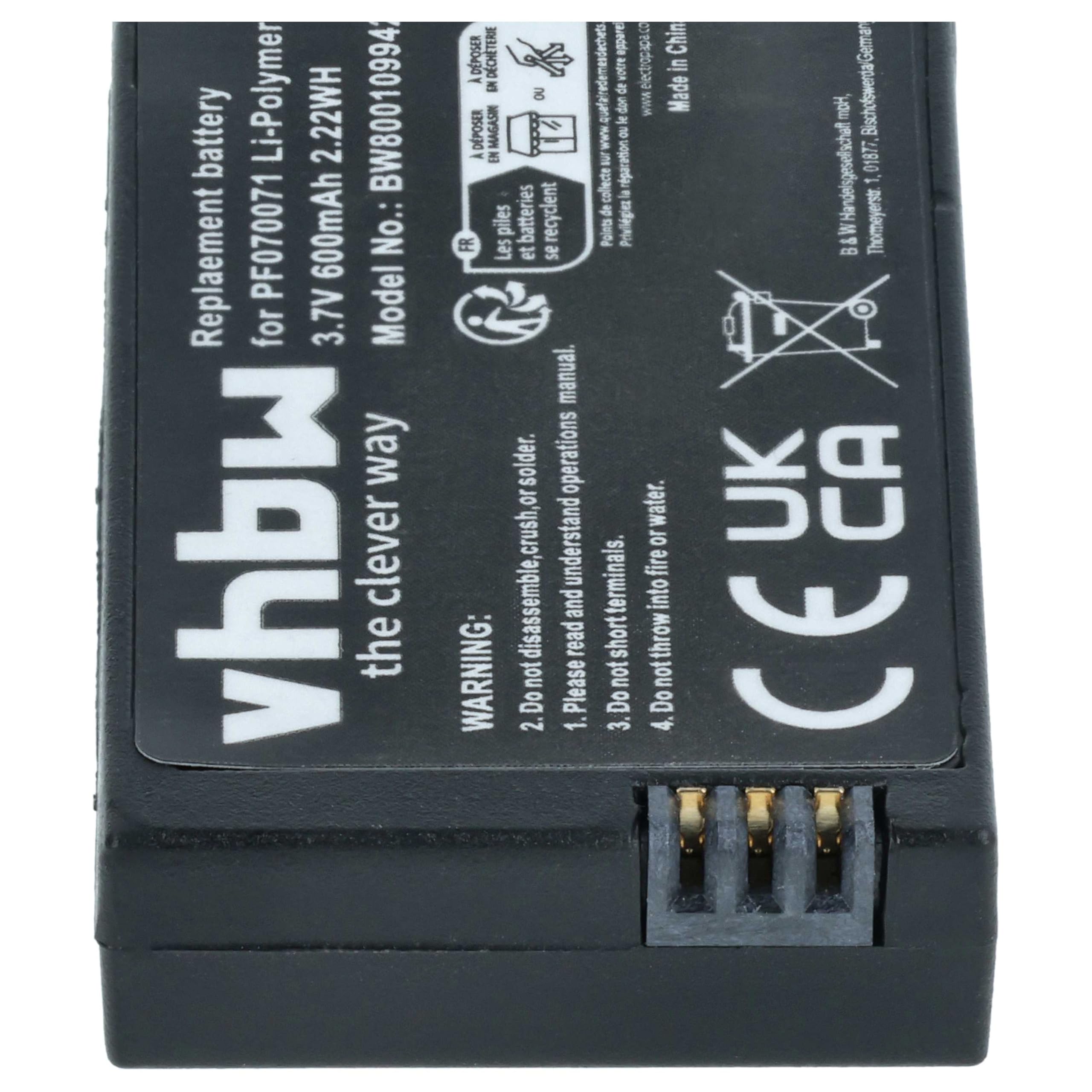 vhbw Batterie Compatible avec Parrot Minidrone Jumping Sumo | Rolling Spider drone (600mAh, 3,7V, Li-polymère)