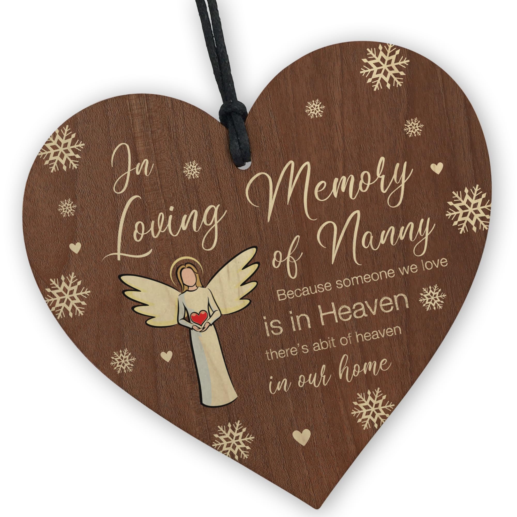 Red Ocean In Loving Memory of Nanny Memorial Bauble Ornaments Bereavement Remembrance Christmas Xmas Tree Decoration For Nanny
