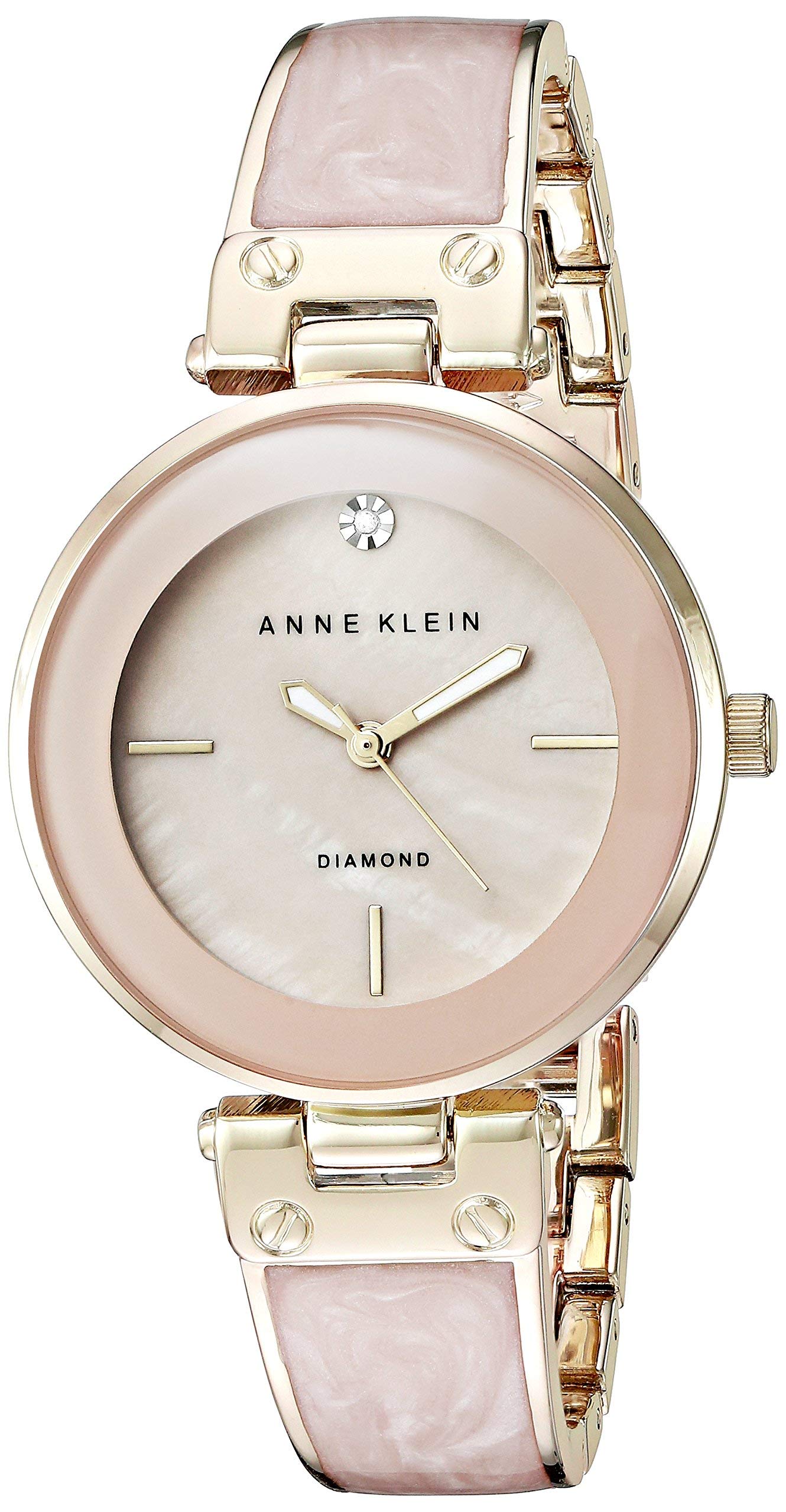 Anne Klein New York AK/2512LPGB Womens Analogue Diamond Accented Gold Tone and Blush Marbleized Bangle Pink Dial Watch (B01FY3WAFK) Amazon Price History, Amazon Price Tracker
