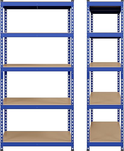 Miniatura 5 de Topeakmart Estantes Utilitarios de 5 Niveles, Estantes de Almacenamiento de Metal Unidad de Estantería de Garaje Estantes de Almacenamiento de