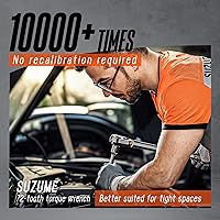 Vista 29 de SUZUME 3PCS Torque Wrench Set 72 Teeth Dual-Direction Adjustable Torque Wrench Dual-Scales 1/4 & 3/8 & 1/2-Inch ±3% Accuracy Click Torque Wrenches