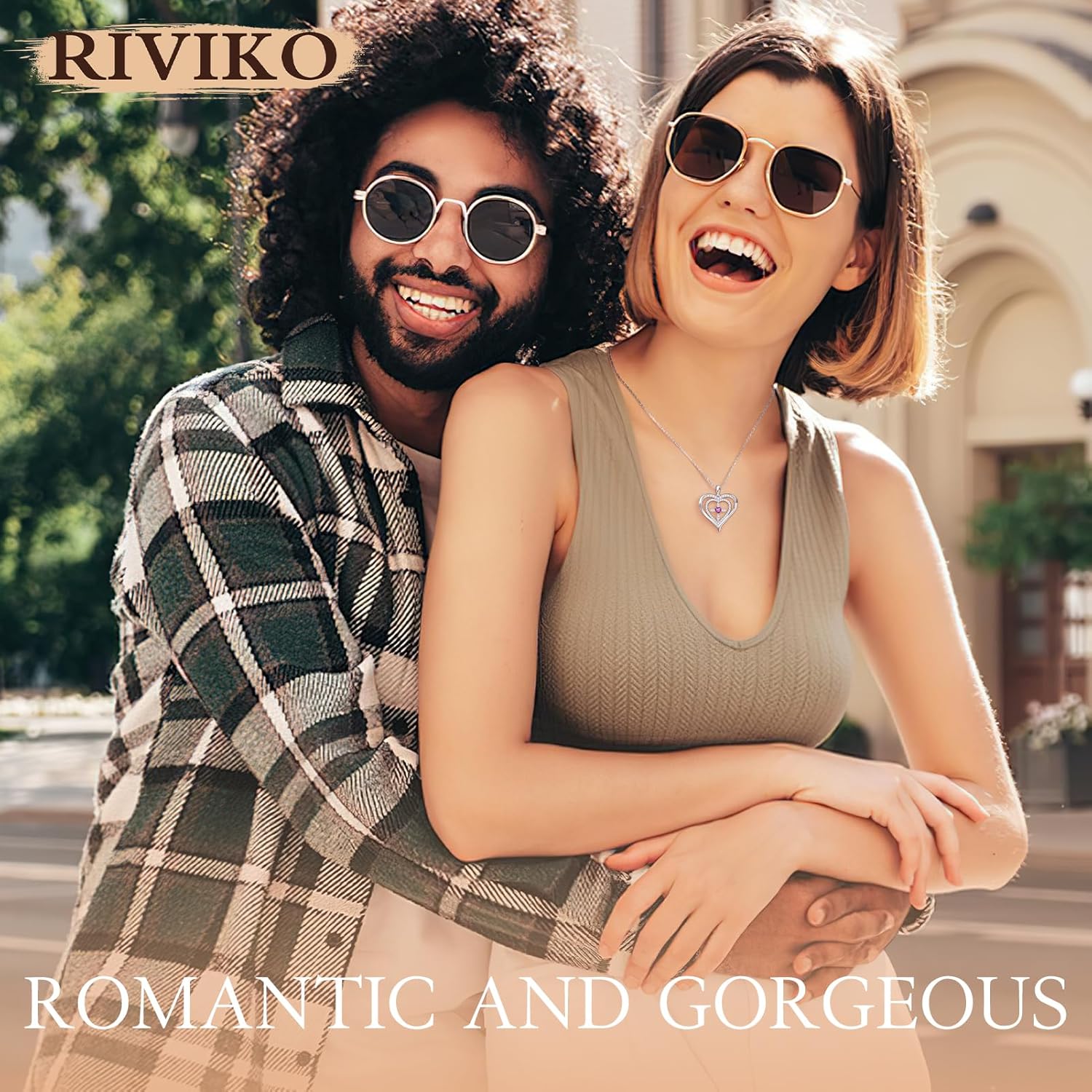 RIVIKO 925 Sterling Silver Cross Birthstone Necklace for Women,Love Heart Pendant Necklaces Trendy,Valentines Day Gifts for Her,Anniversary Jewelry Birthday Gifts for Women Wife Mother Friend - Image 4