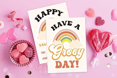 Miniatura 4 de Mopwe 30 tarjetas del día de San Valentín para niños, tarjetas de felicitación retro geniales para el día de San Valentín para niños, aulas de San