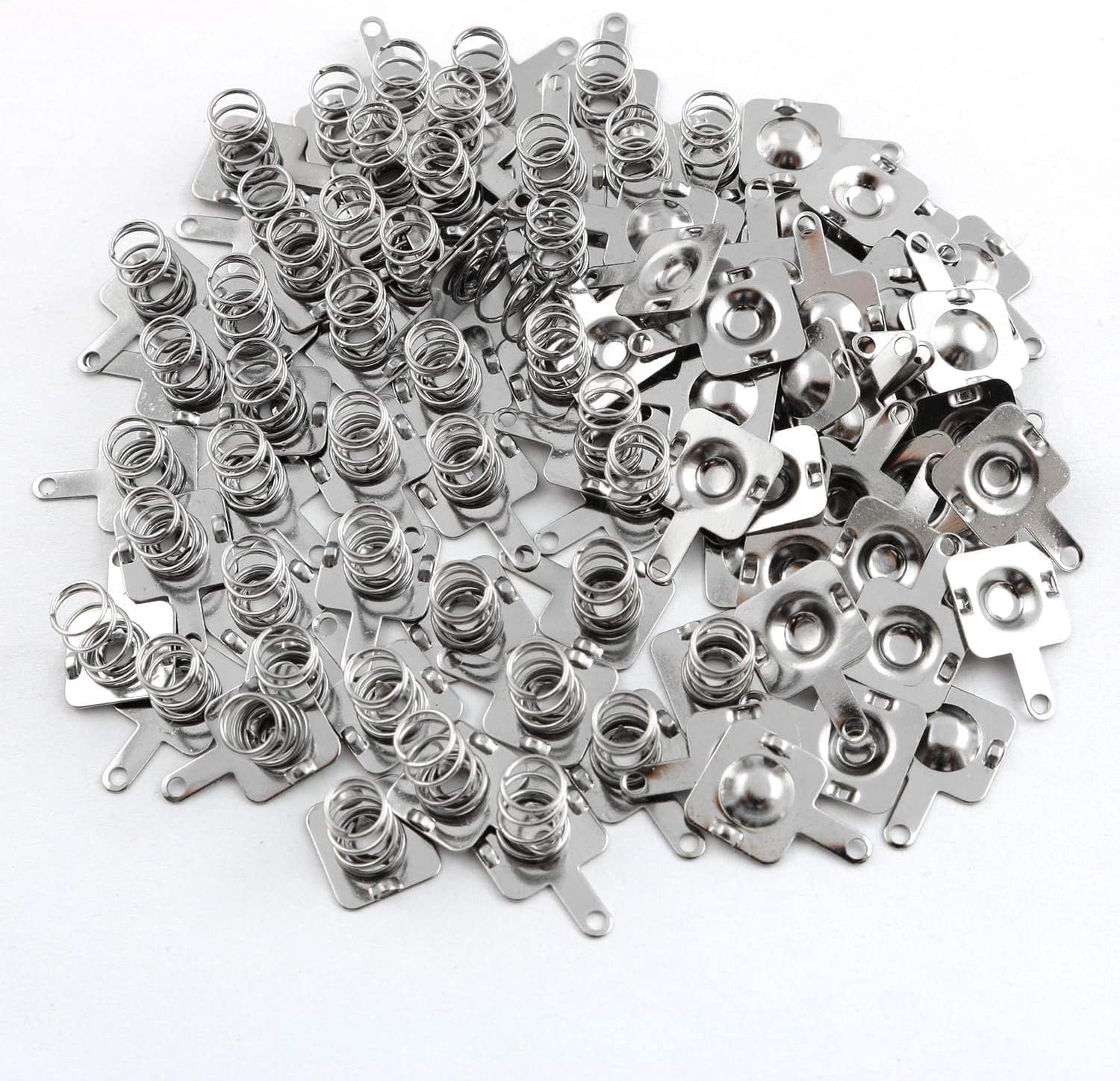JCBIZ 50pcs AAA Battery Positive-Negative Conversion Contact Spring Nickeling Plate 10x9mm