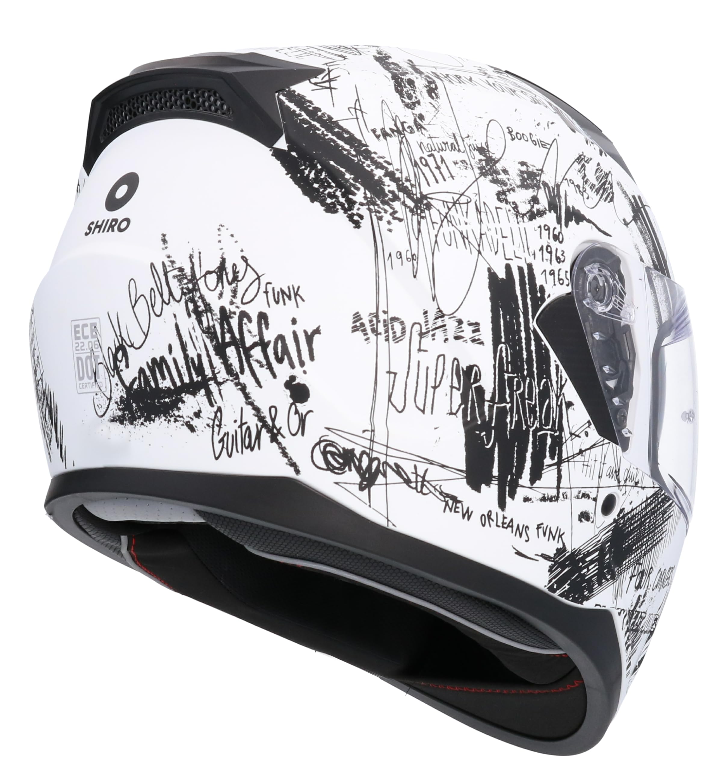 Shiro HEMETS Casco Integral SH-667 FUNCKY Blanco con Gafas Solar (XL)