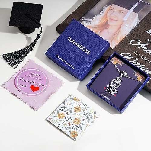 Vista 6 de Regalos de graduación de promoción 2021 collar con inicial, chapado en oro blanco de 14 quilates con dije de corazón de circonita cúbica regalos