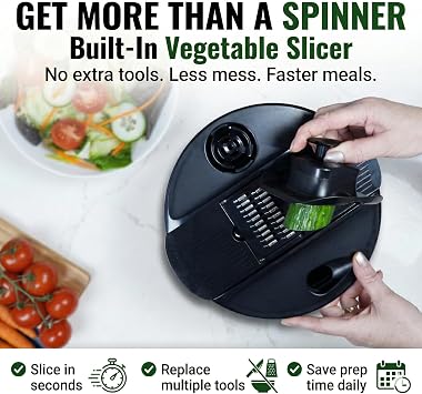 Stainless Steel Salad Spinner Large 5.28 Qt Fast Drying Lettuce Spinner, Premium Durable Bowl for Washing & Drying Vegetables