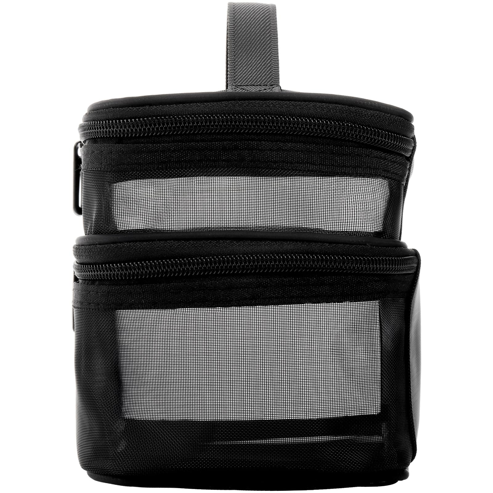 Tosnail Juego de 3 bolsas de malla con cremallera con asa, bolsa de malla negra, bolsa de aseo de viaje, organizador de cosméticos, organizador de cosméticos, organizador de ducha portátil para