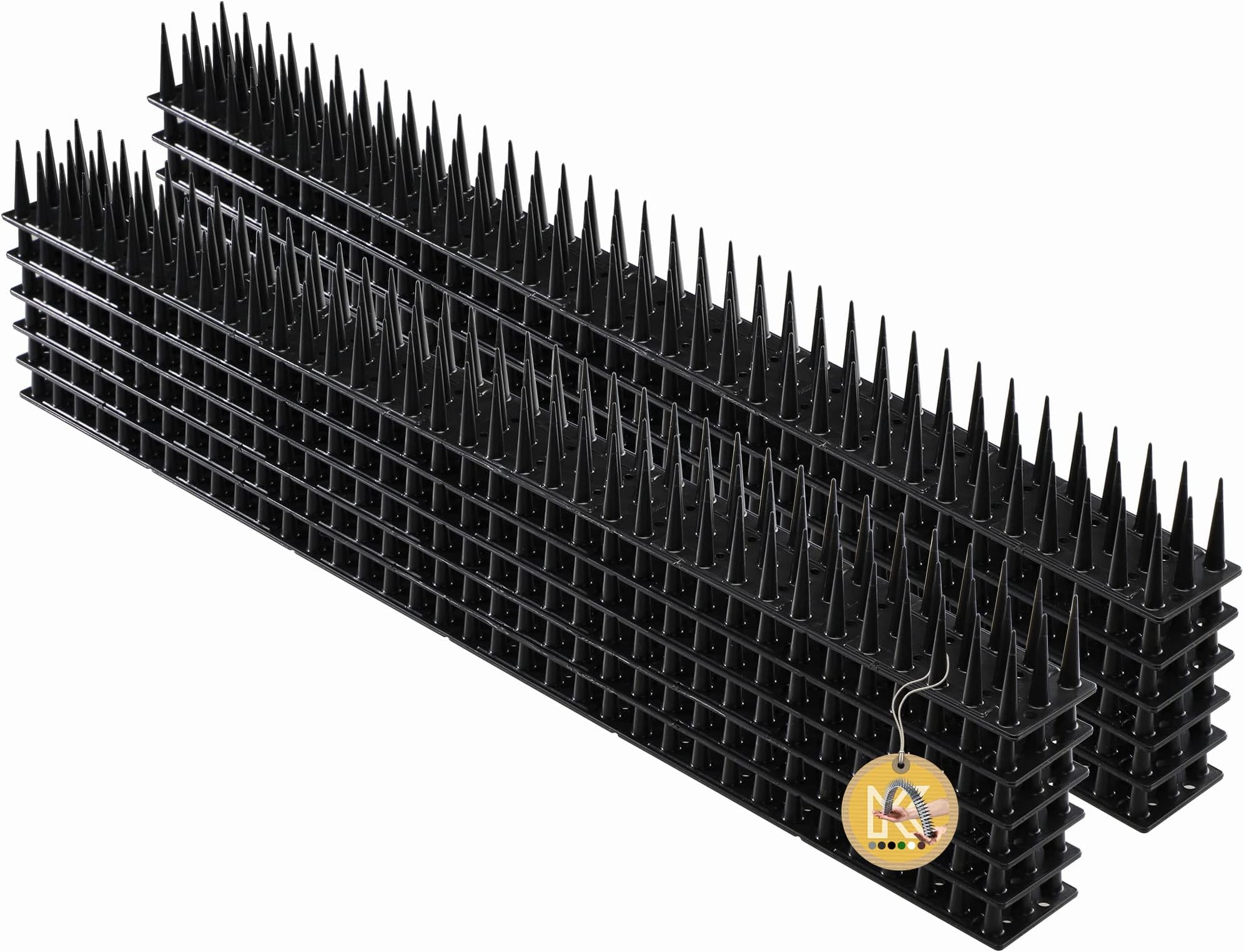 KADAX Plastic Spikes, 52 x 4.5 x 3.5 cm, Wall Spikes, Fence Spikes, Bird Spikes, Bird Repellent, Pigeon Repellent, Deterrent for Birds, Cats, Anti Climb Spikes (12, Black)