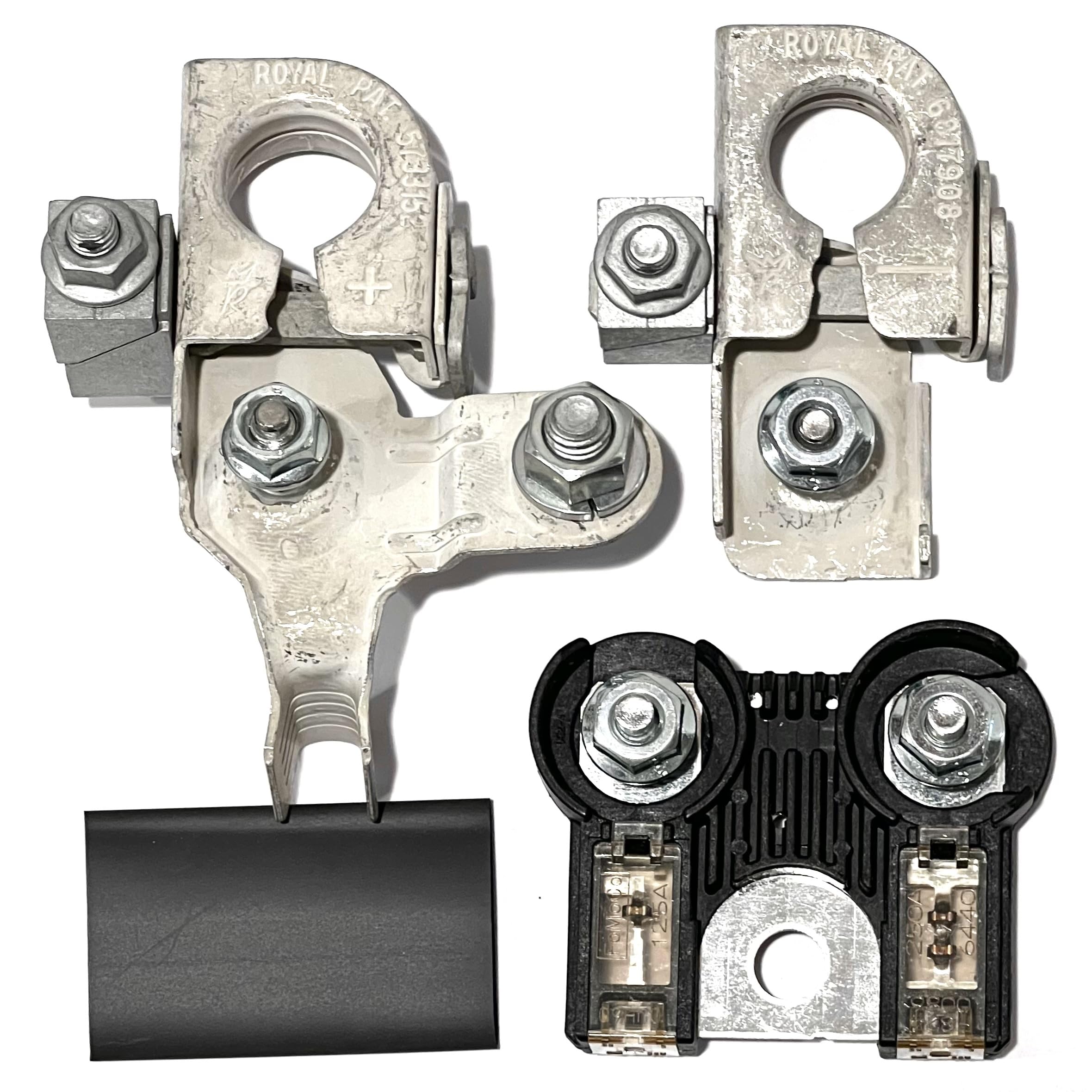 AL3Z-14526-AA AL3Z-14526-AA 250Amp / 125Amp Battery Fuselink Fuse w NUTS for F-150 F150 F-250 Pick up trucks Alternator Starter w BT4Z-14450-AA & BT4Z-14450-BA (Fuse & Positive & Negative Terminals)