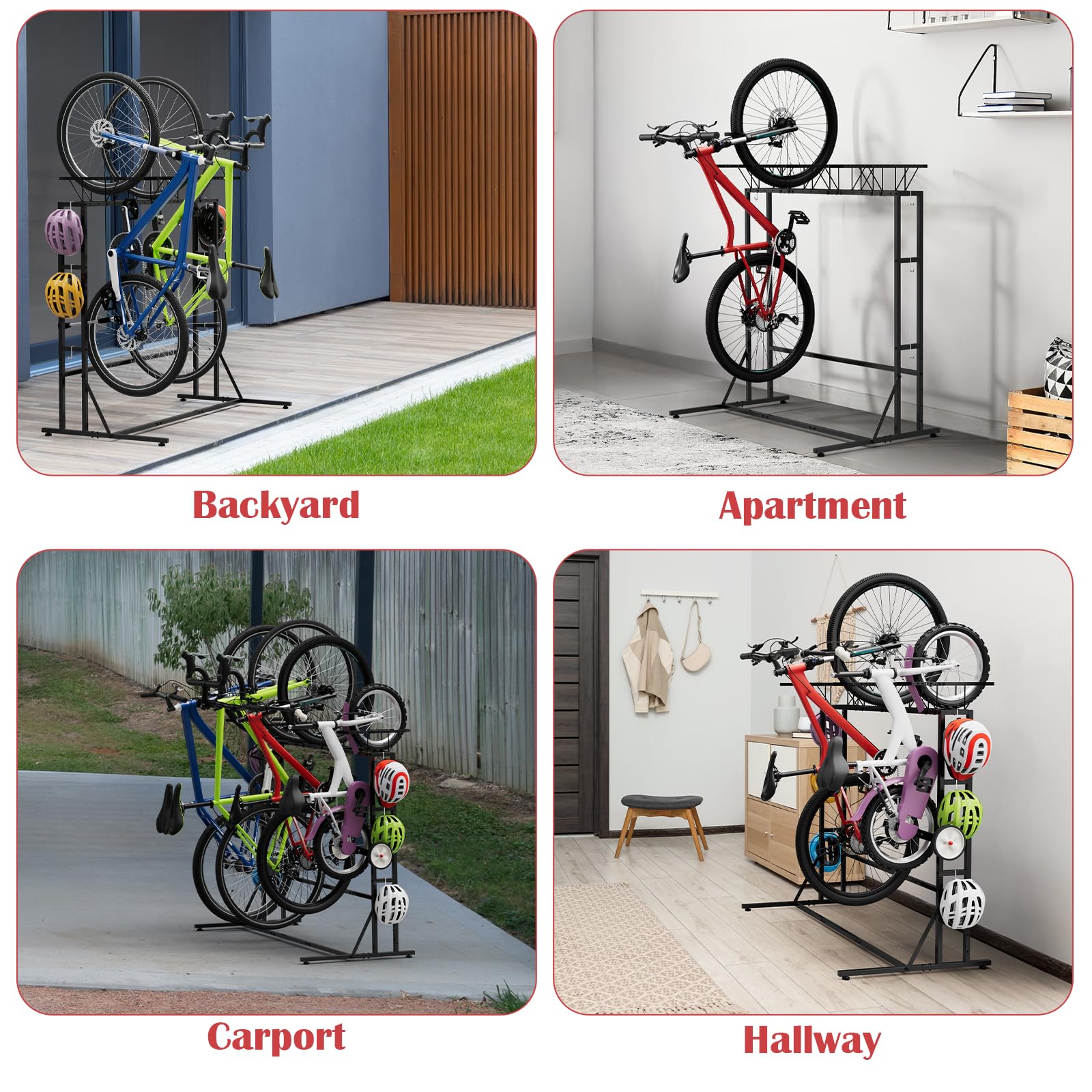 Amazon.co.jp: 自転車ラック ガレージ 自転車4台収納ラック 縦型自転車