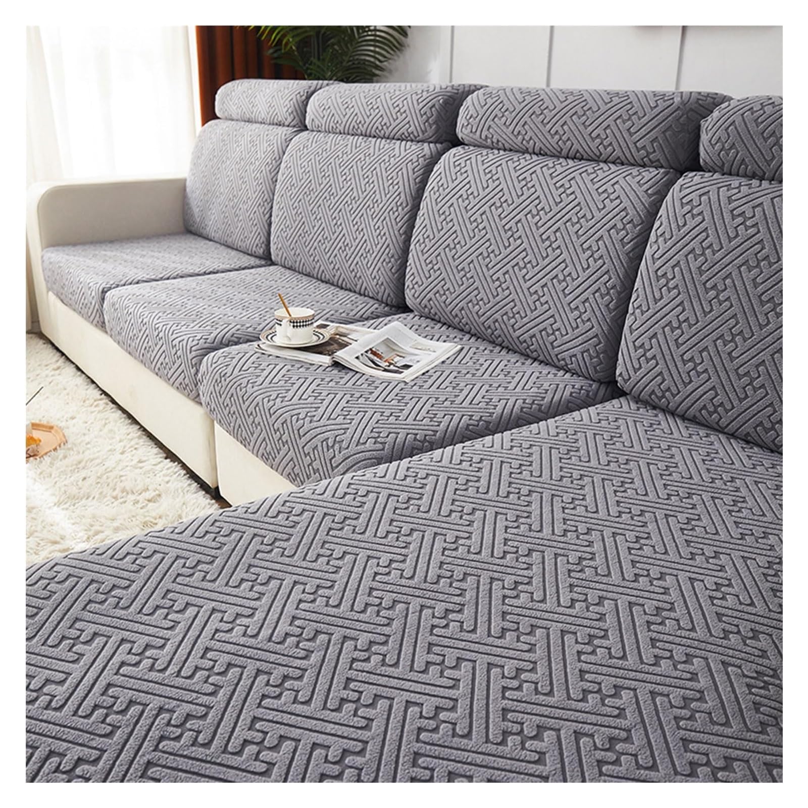 Housse de coussin antidérapante pour canapé extensible L