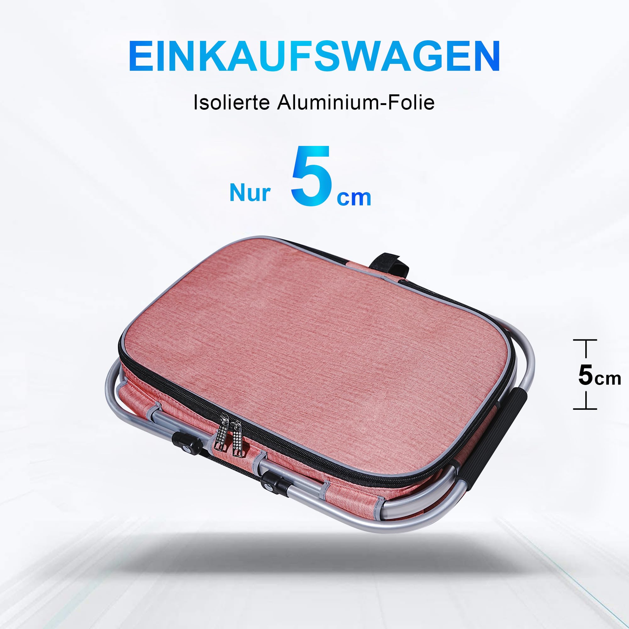ABIUBIU Sac isotherme - Grand panier isotherme - Pour le bureau, le camping, les pique-niques, les voyages - Support latéral - Pour le bureau, le camping, les pique-niques, les voyages - Couleur