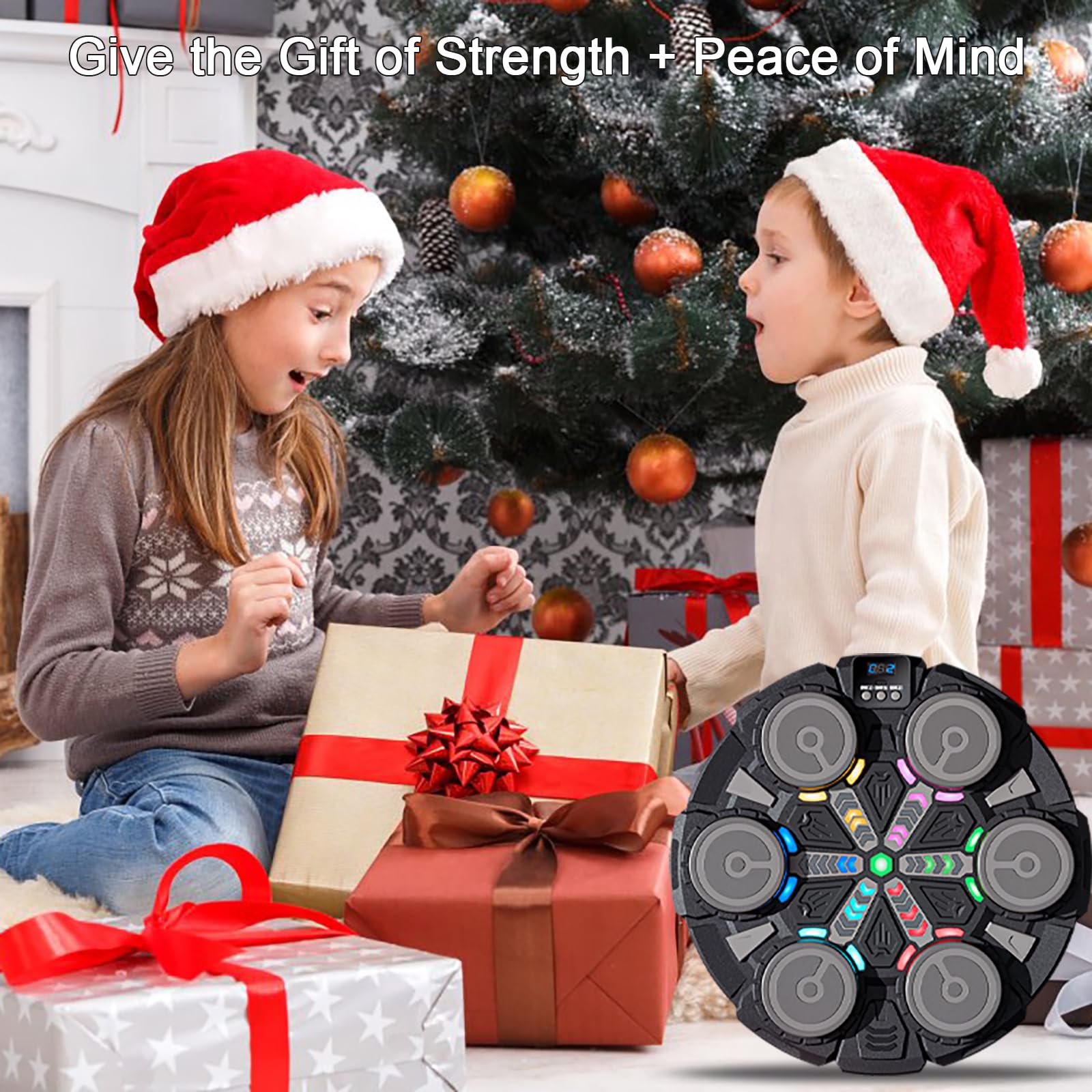 Music Boxing Machine mit Boxhandschuhen, Intelligente Musik Boxmaschine Wandmontage mit LED-Display & Bluetooth, 11 Geschwindigkeiten, Sport Geräte Home-Gym Equipment für Fitness & Stressabbau
