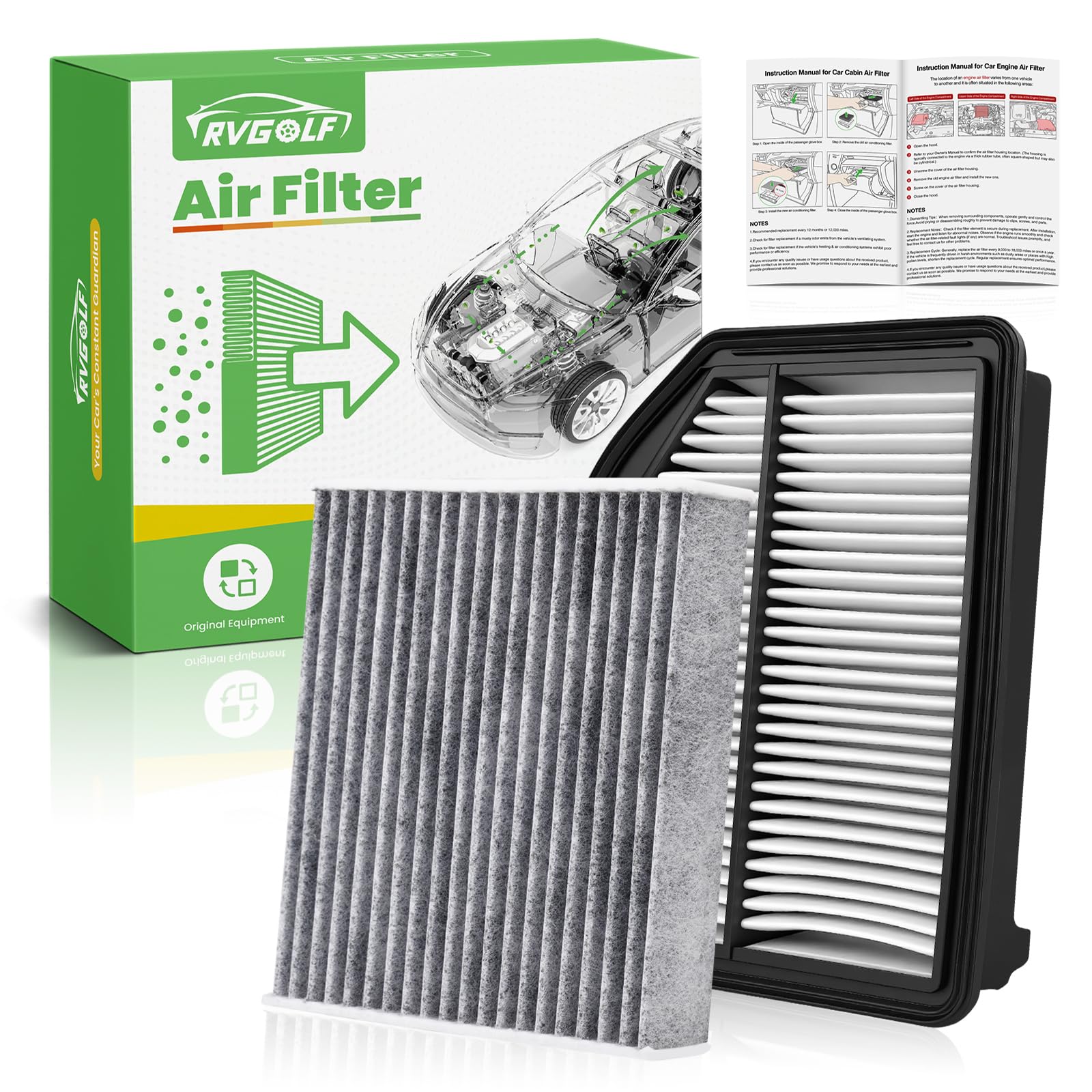 Engine+Cabin Air Filter Fit for 2012-2014 Honda CR-V CRV L4 2.4L