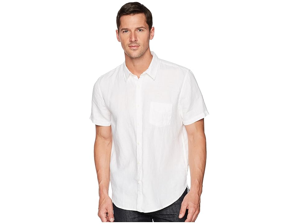 

Lucky Brand One-Pocket Linen Shirt (White) Men's Clothing