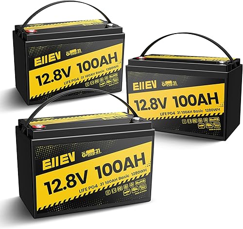 Miniatura 12 de Batería de litio de 12V 100Ah, batería LiFePO4 de 12V con BMS de 100A integrado para protección, energía portátil de ciclo profundo Grupo 31,