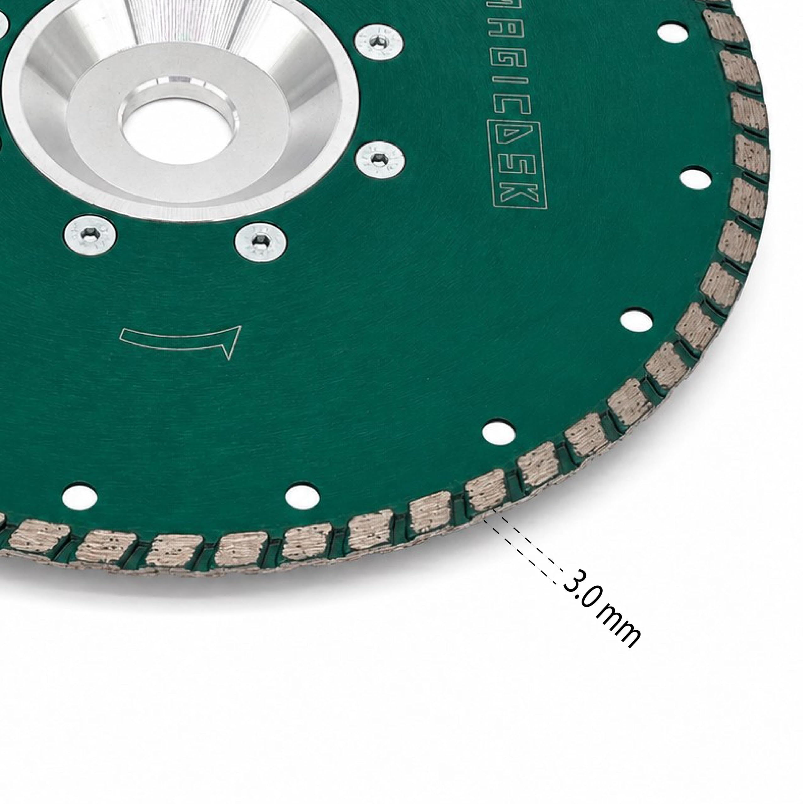 MAGICDSK TGF230 Disco Diamantato Turbo con flangia Professionale 230 mm per Granito, Klinker, Porfido, Quarzite e Pietra Naturale - Foro 22,23 mm